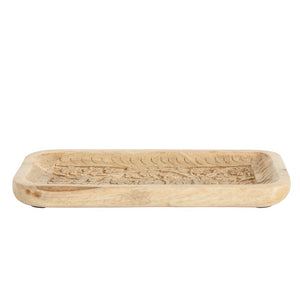 Hand Carved Mango Wood Tray side view