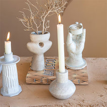 Load image into Gallery viewer, Marble Beige Taper Holder along with assorted taper holders in neutral colors
