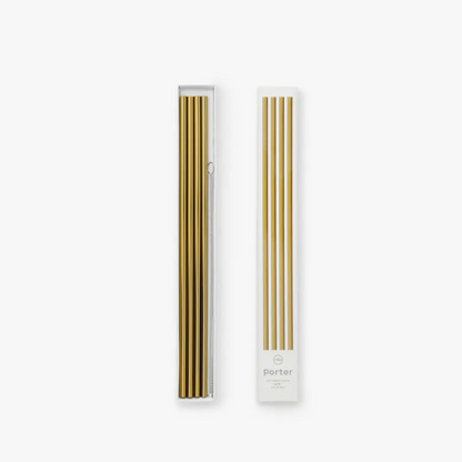 Porter Metal Straws, Set of 4 in Gold