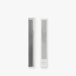 Porter Metal Straws, Set of 4 in Silver