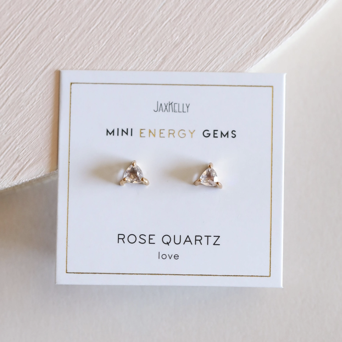 Mini Rose Quartz Energy Studs