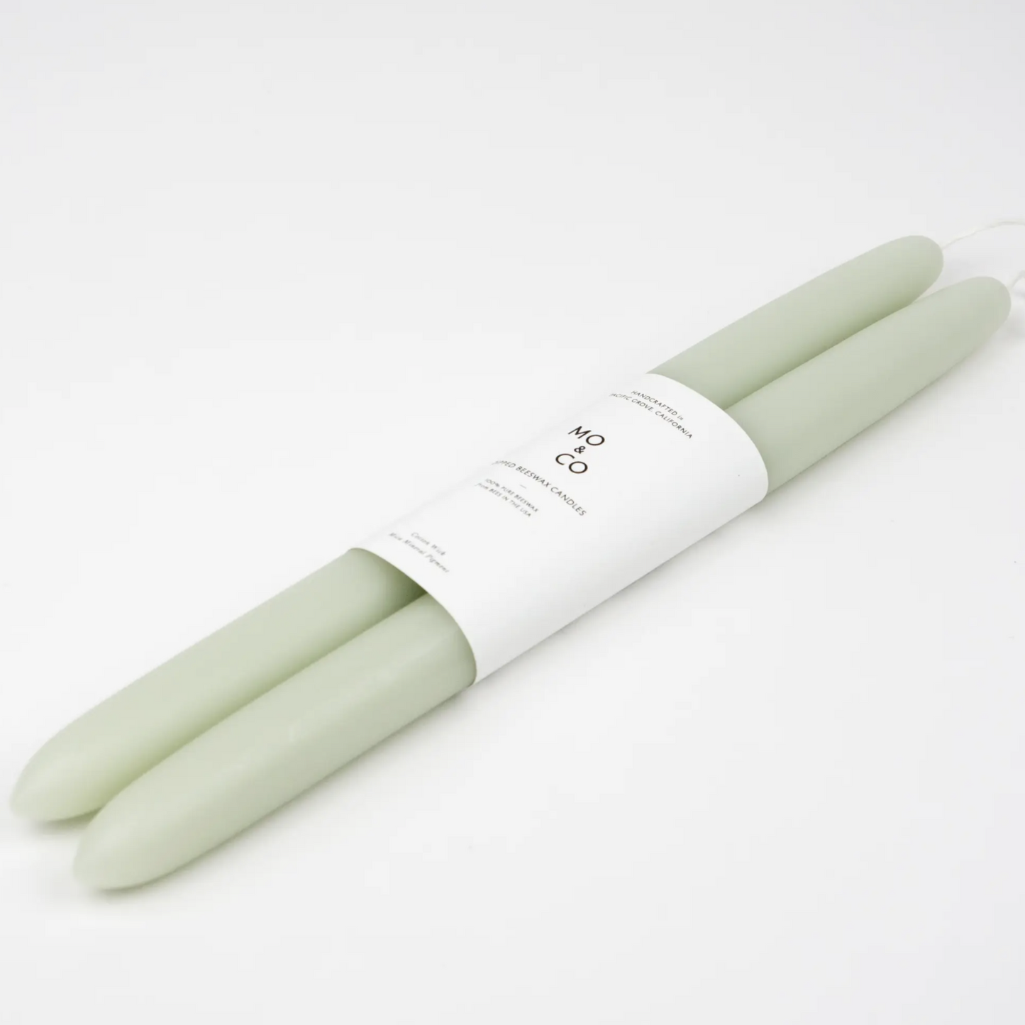 10" Beeswax Dipped Tapered Candles in Eucalyptus