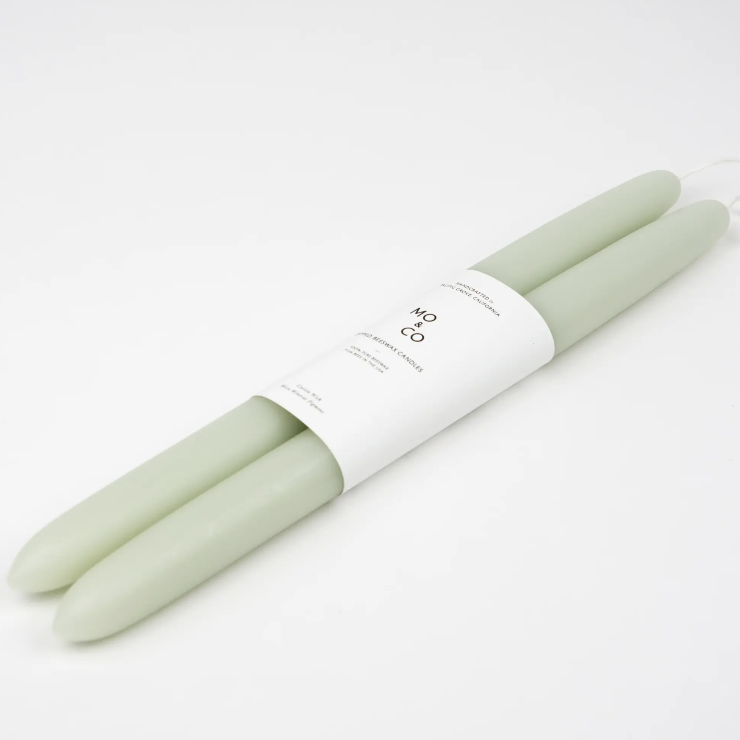 10" Beeswax Dipped Tapered Candles in Eucalyptus