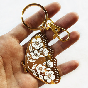 Minimalist Floral Keychains - Moth