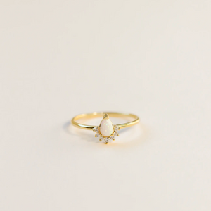 Gold Opal Burst Ring