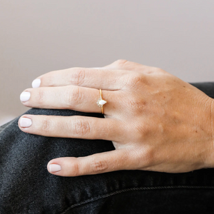 Opal Burst Ring on Woman's hand