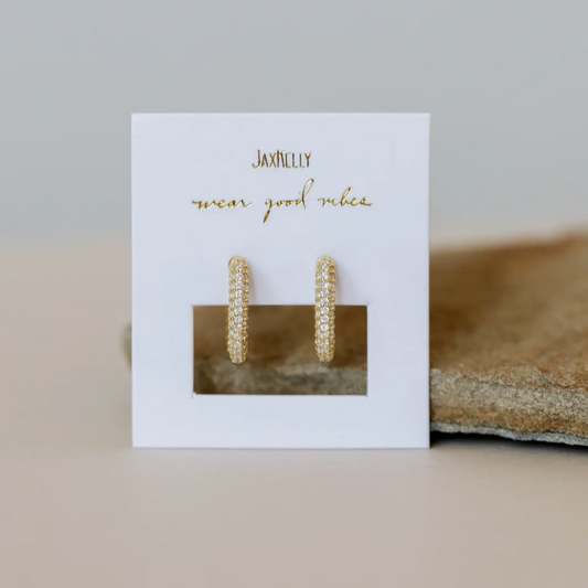 Pavé Golden Hoops