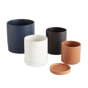 Romey Pot shown in various colors and sizes