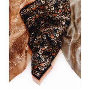 silk handmade floral scarf with detailed patterns