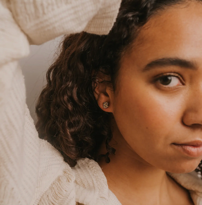 Silver Druzy Prong Earrings