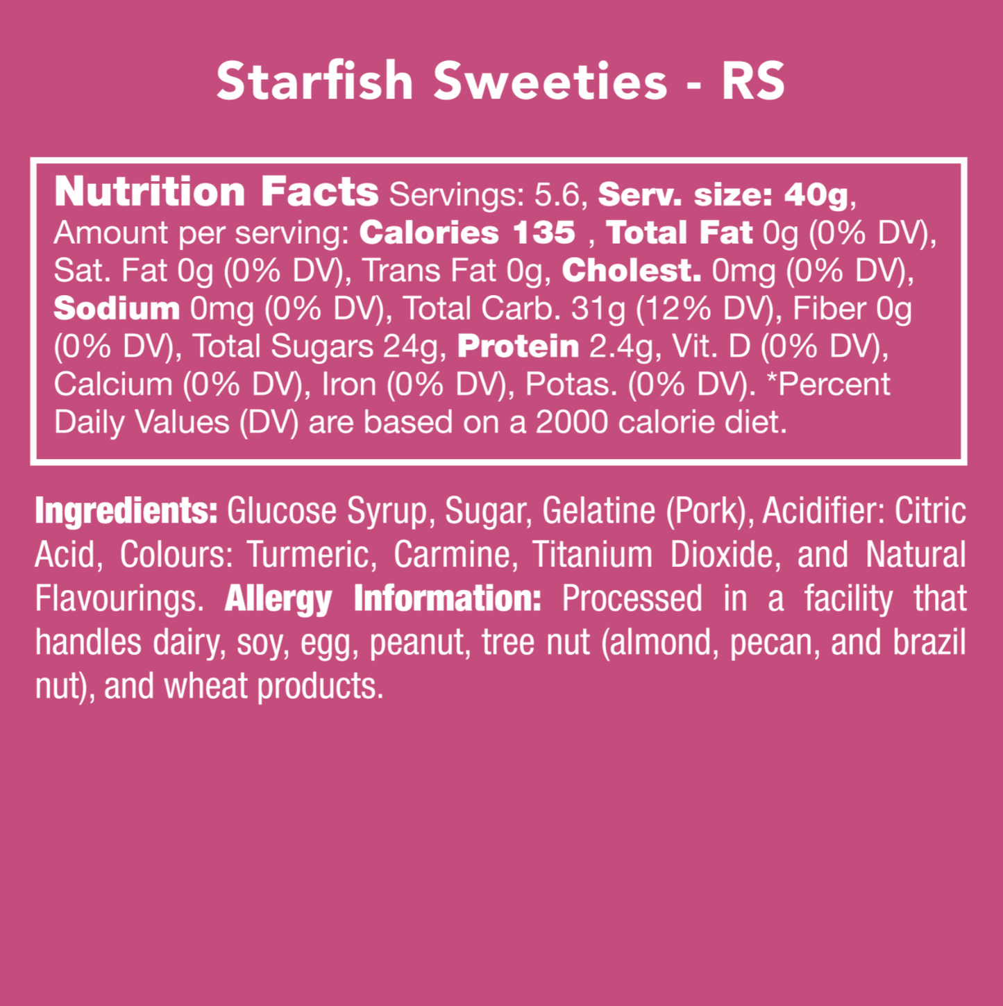 Starfish Gummy Sweeties