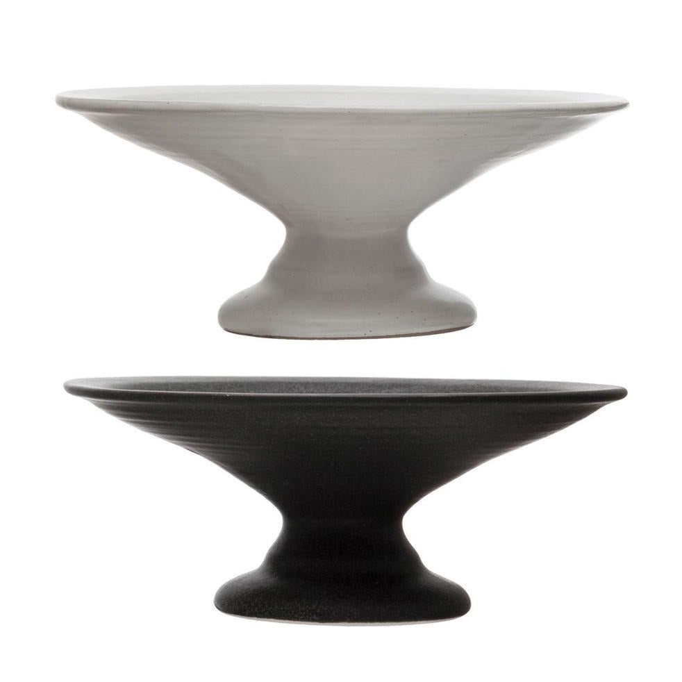 Matte Stoneware Pedestals in Black or White