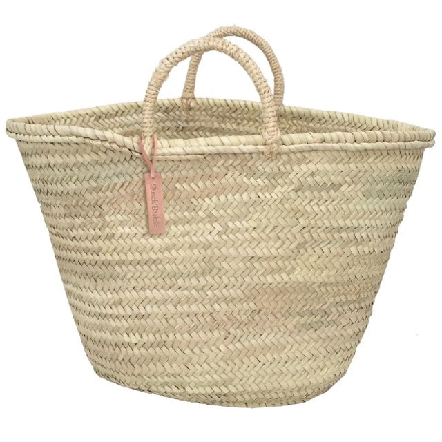 Large French Straw Tote Basket