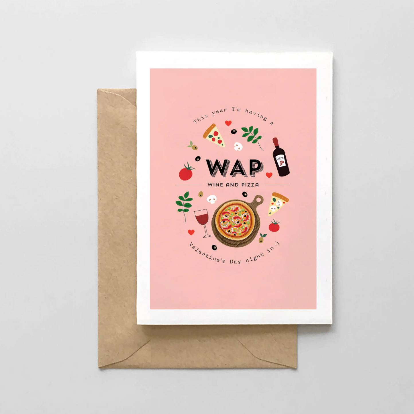 WAP (Wine & Pizza) Valentine's Day Card