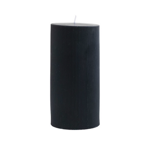 Noir Pleated Pillar Candle