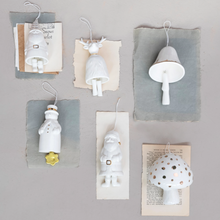 Load image into Gallery viewer, White &amp; Gold Stoneware Holiday Bells

