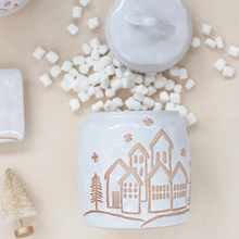 Load image into Gallery viewer, Winter Village Stoneware Canister
