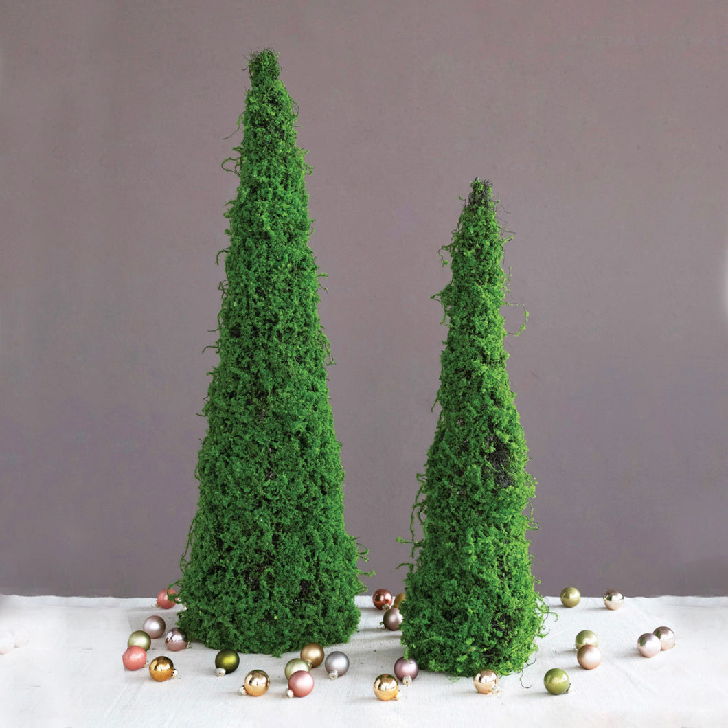 Faux Moss and Twig Cone Trees